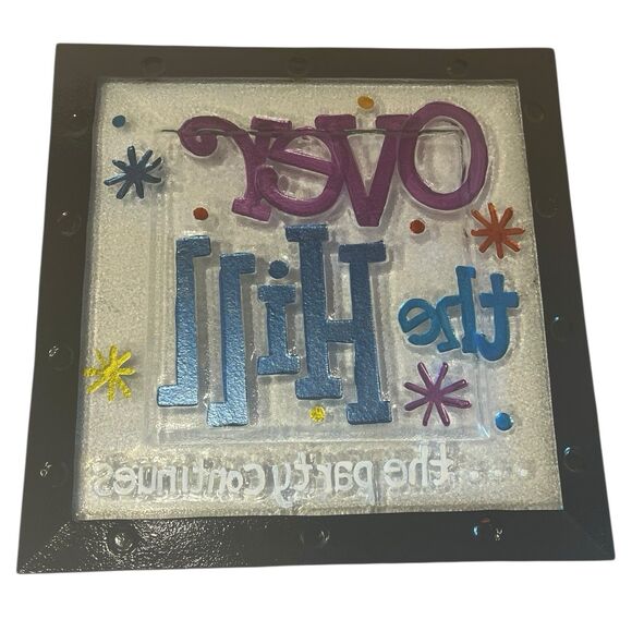 Pfaltzgraff Over The Hill Glass Platter 15” Vintage Y2K Party Decor Large Dish - Picture 2 of 10